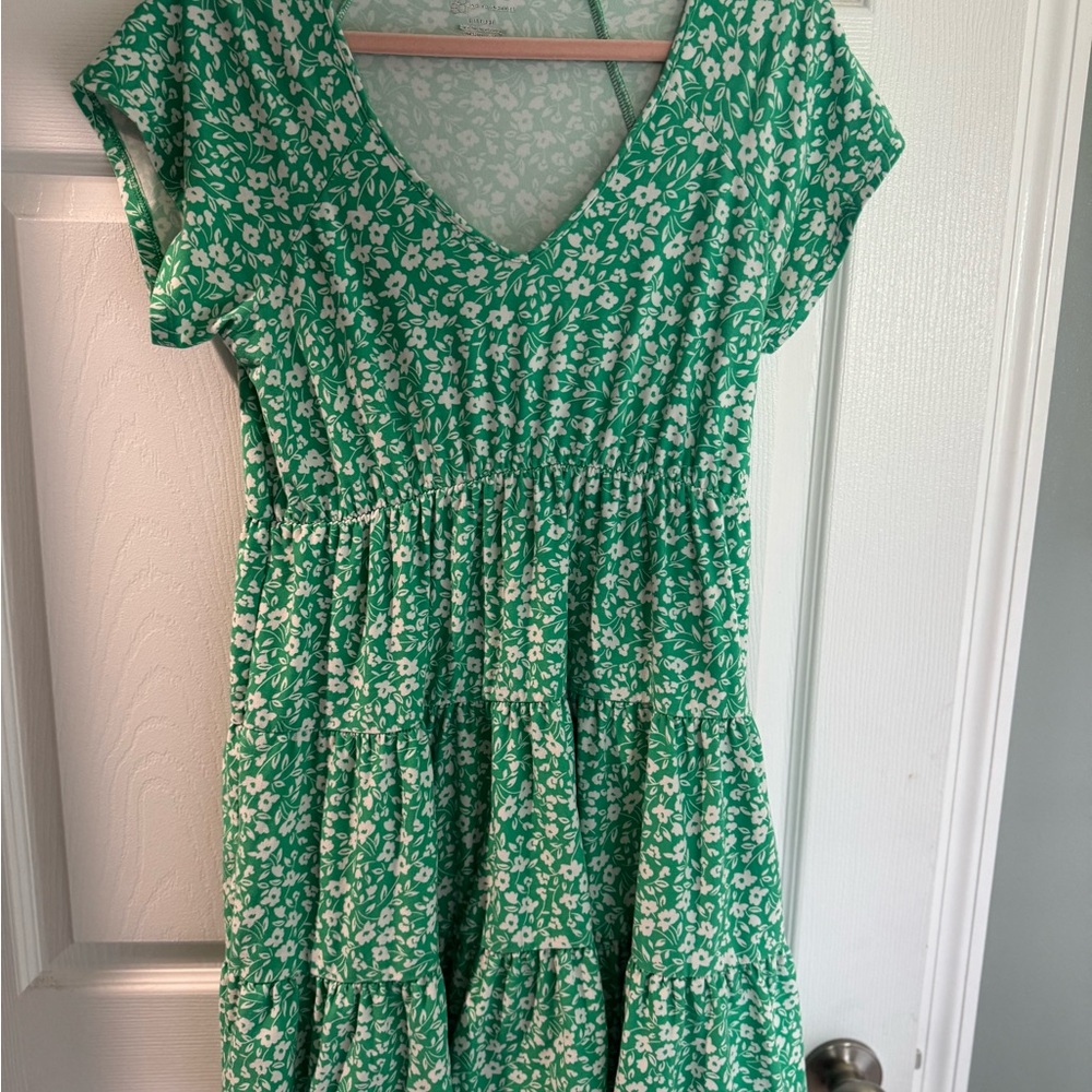 No Boundaries Green and White Floral Top